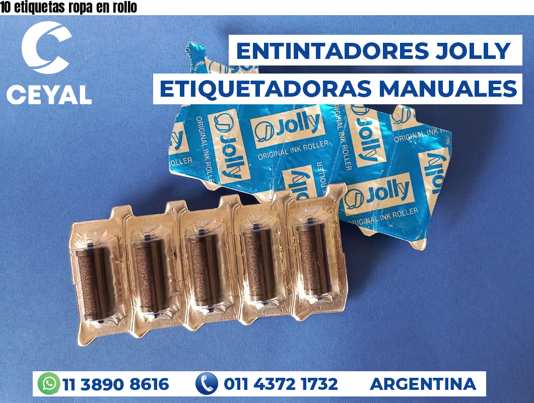 10 etiquetas ropa en rollo