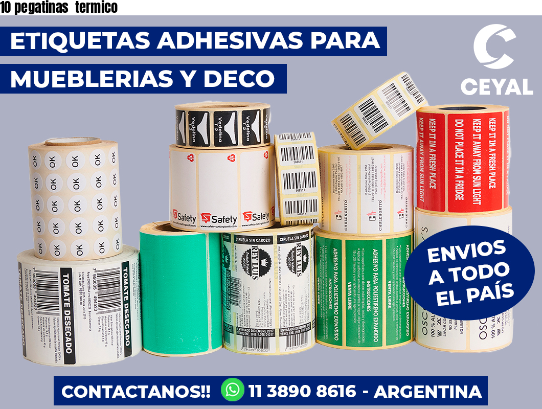 10 pegatinas termico