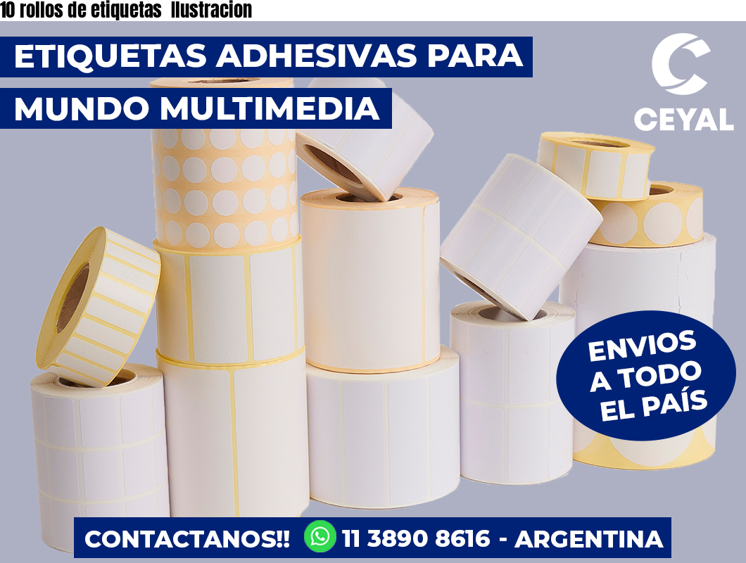 10 rollos de etiquetas  Ilustracion