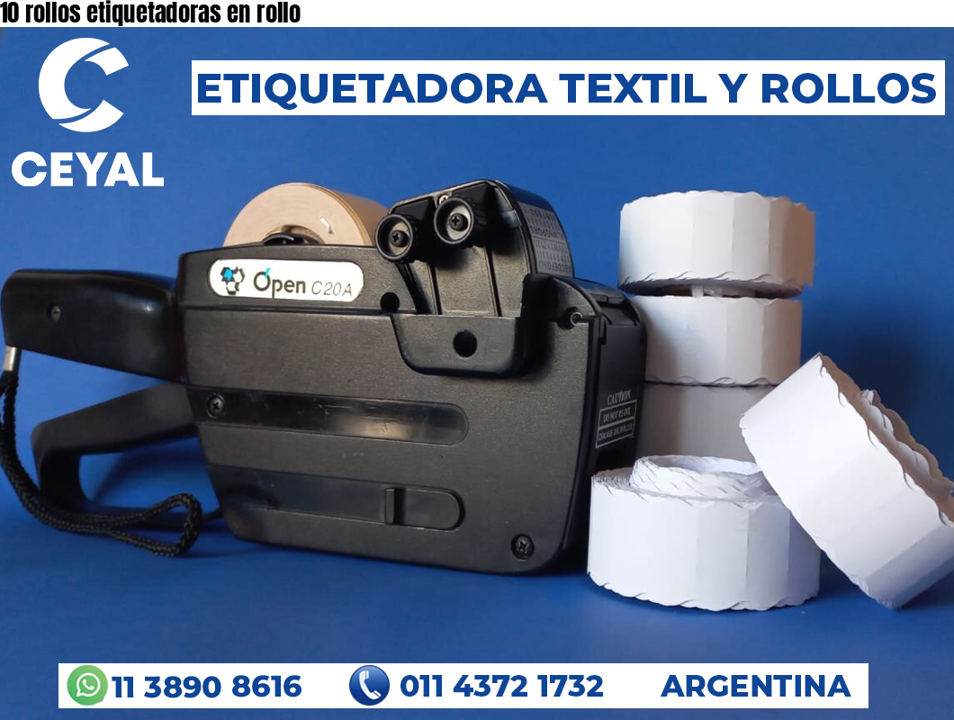 10 rollos etiquetadoras en rollo