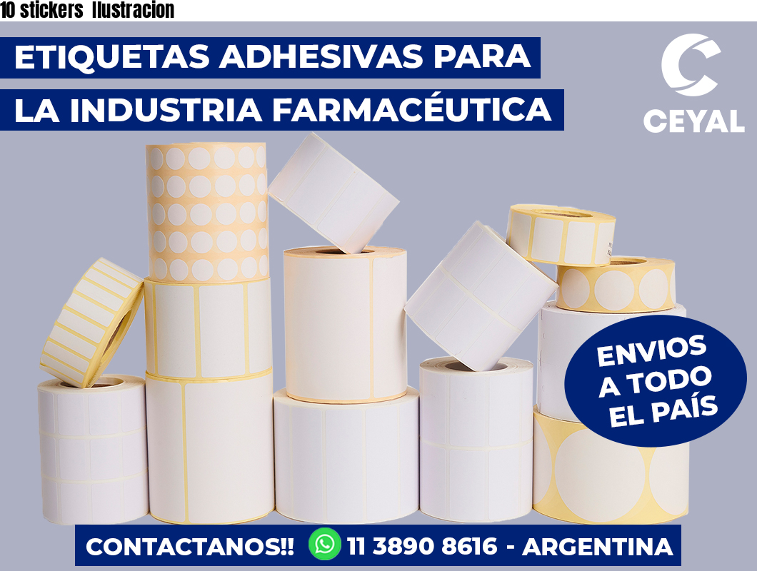 10 stickers  Ilustracion