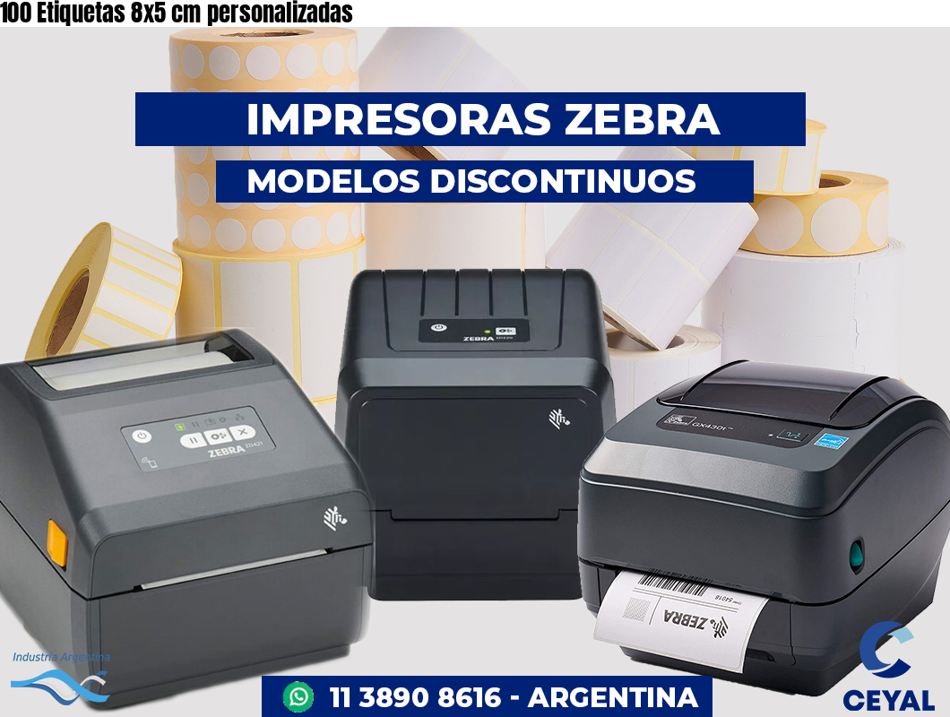 100 Etiquetas 8x5 cm personalizadas