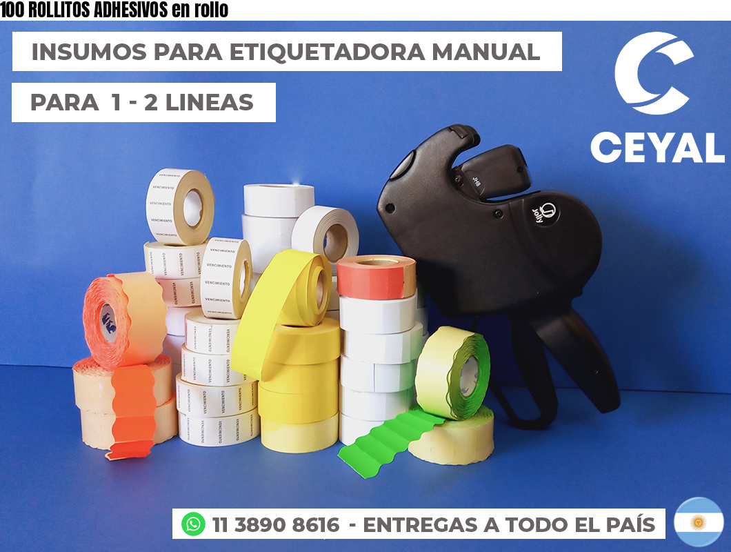 100 ROLLITOS ADHESIVOS en rollo