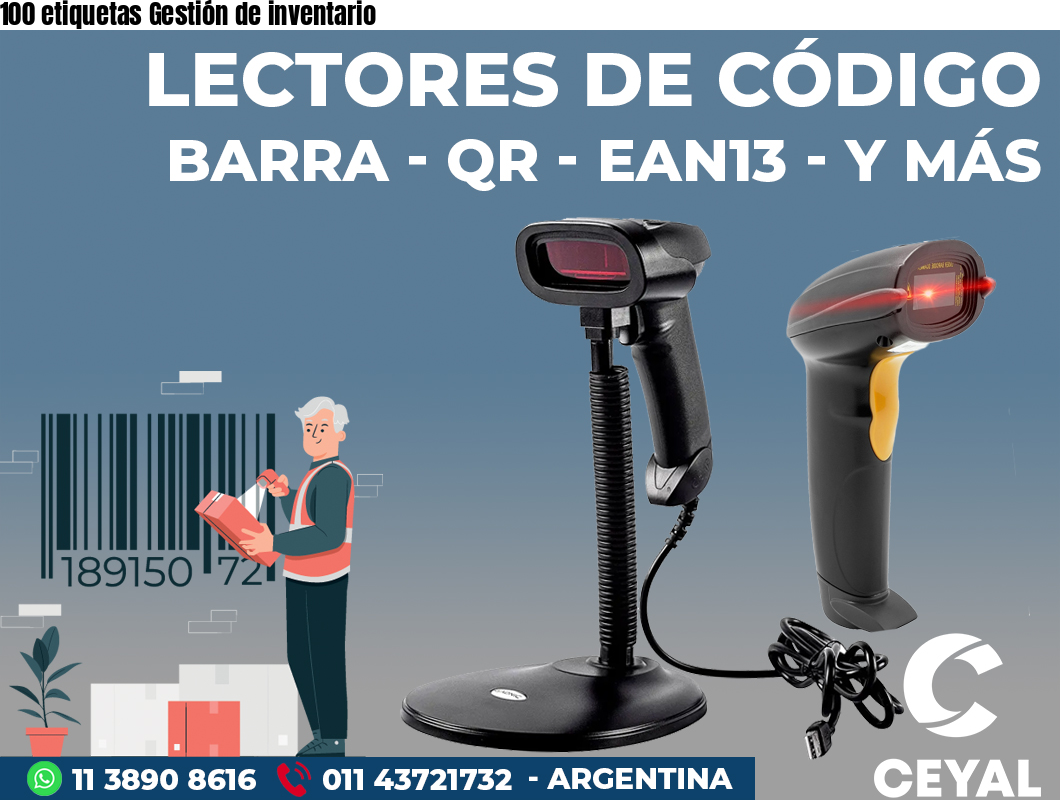 100 etiquetas Gestión de inventario