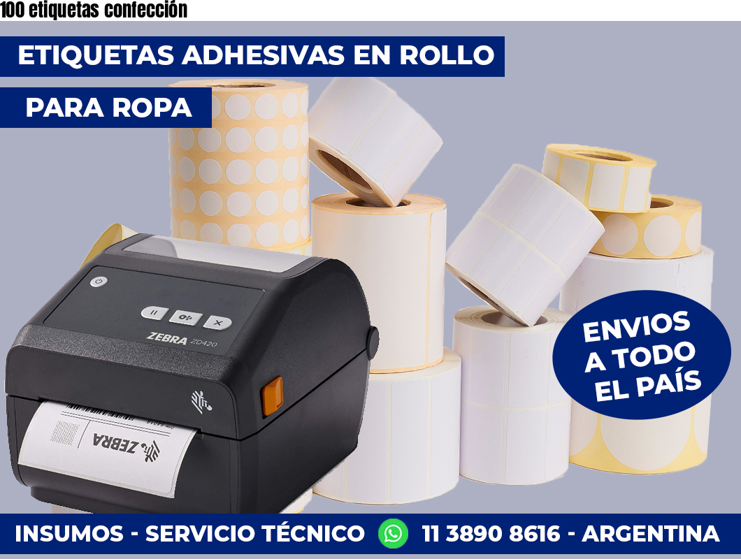 100 etiquetas confección