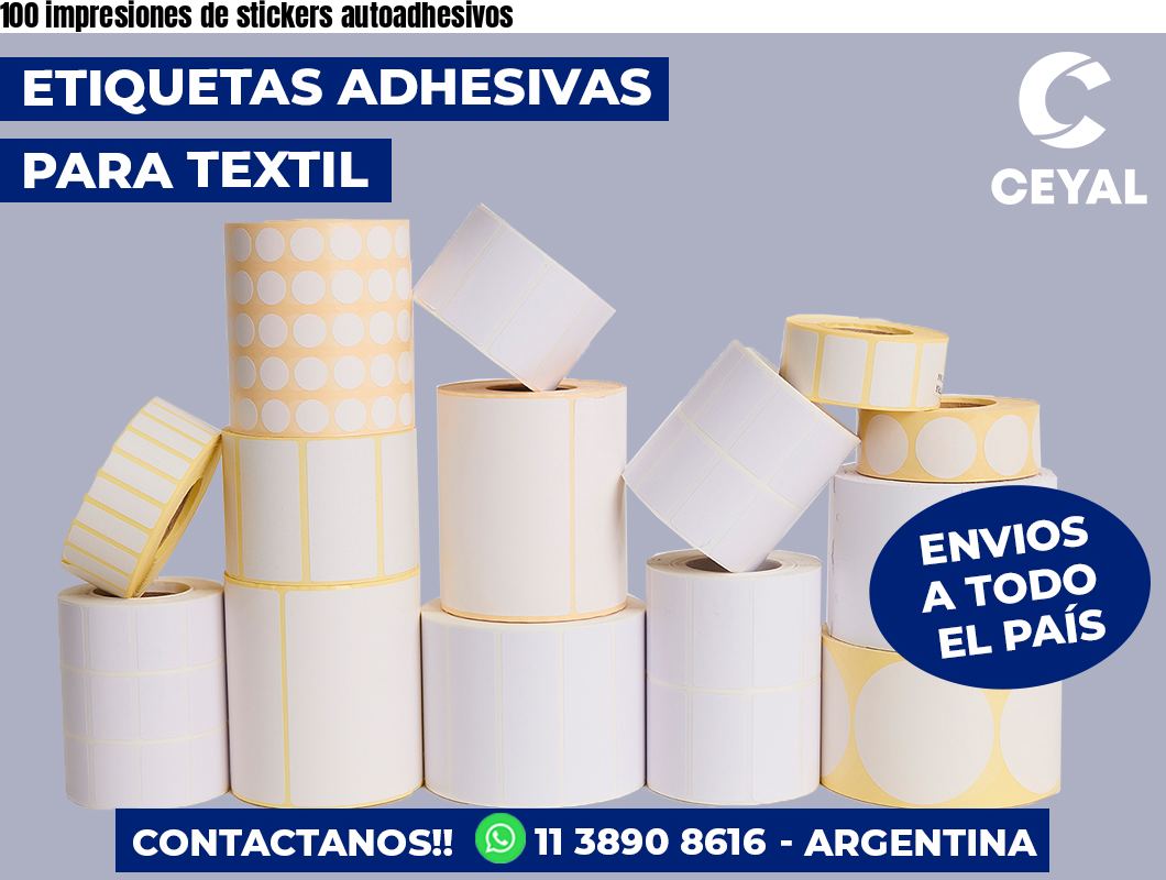 100 impresiones de stickers autoadhesivos
