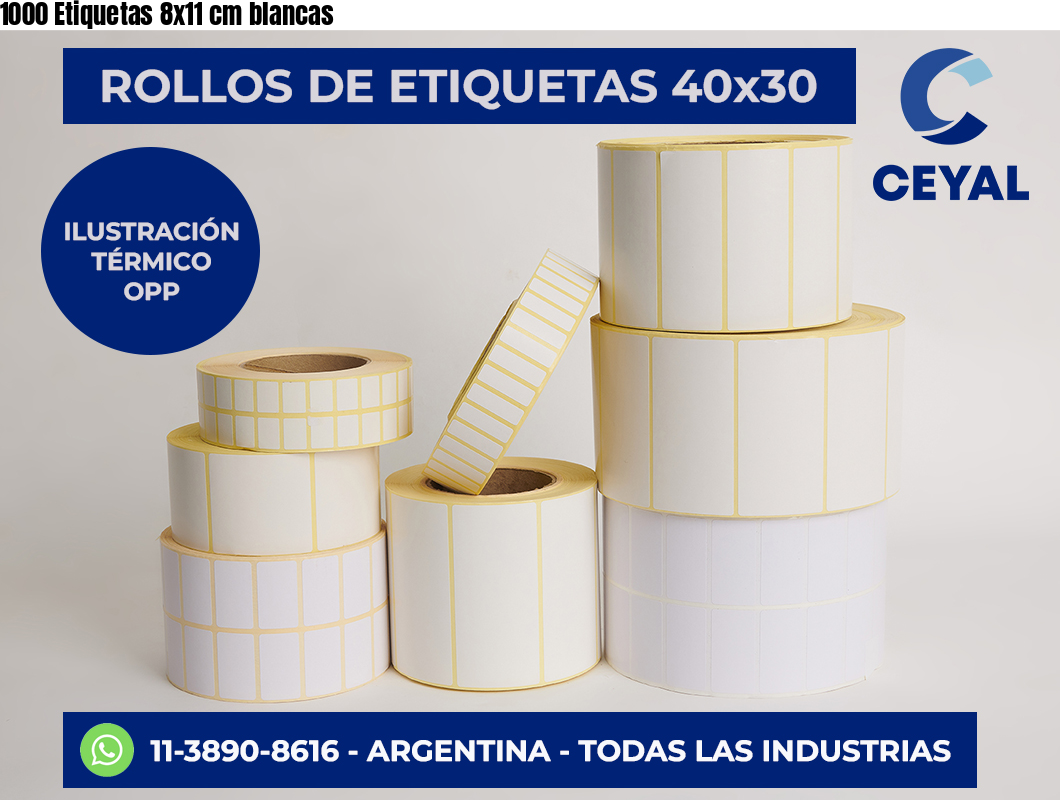 1000 Etiquetas 8×11 cm blancas