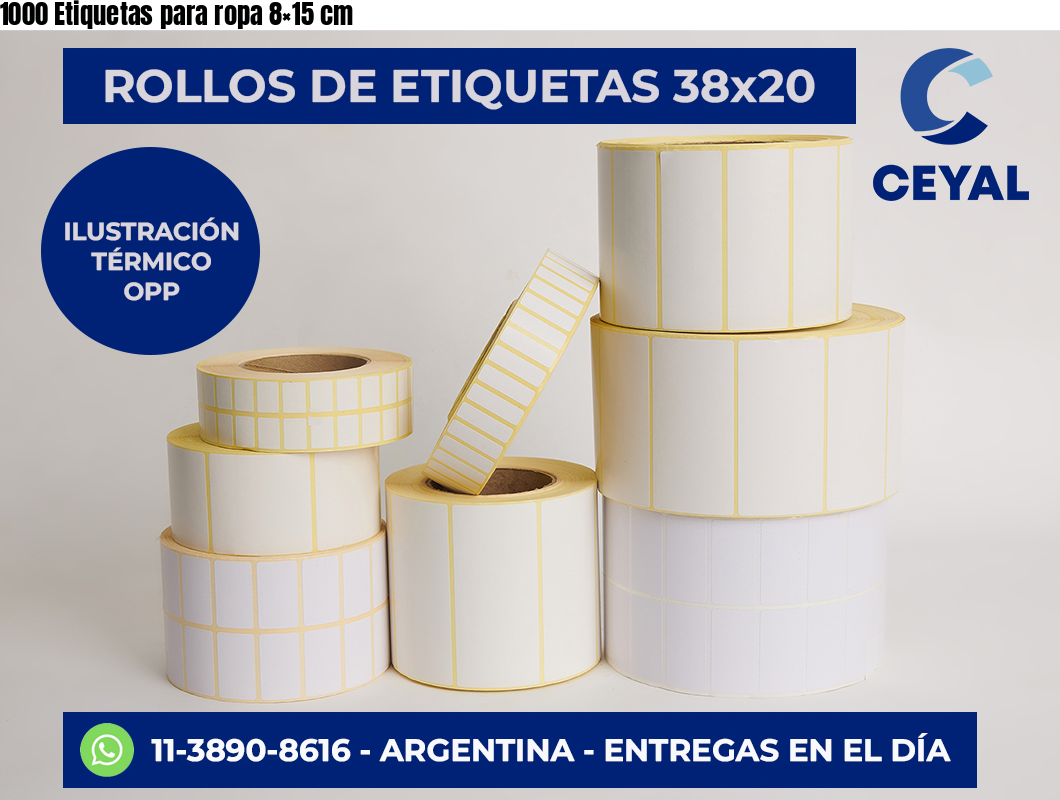 1000 Etiquetas para ropa 8×15 cm