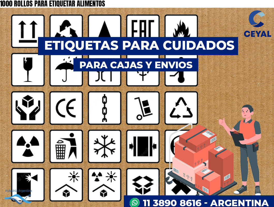 1000 ROLLOS PARA ETIQUETAR ALIMENTOS