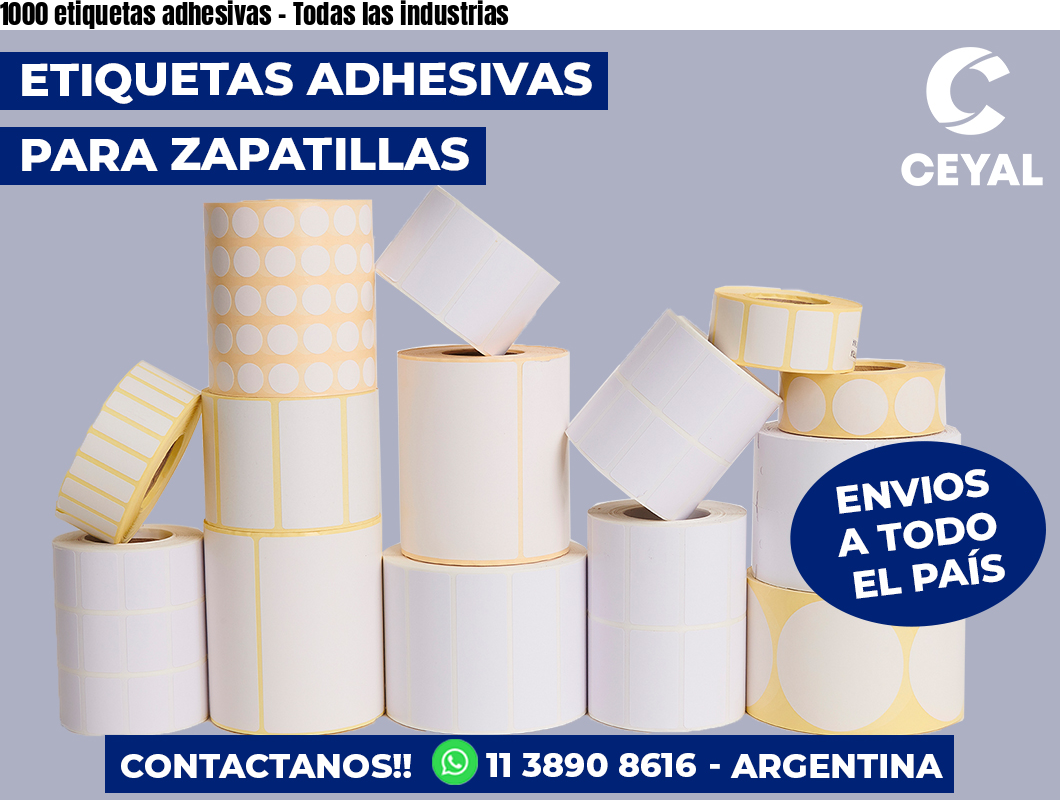 1000 etiquetas adhesivas - Todas las industrias