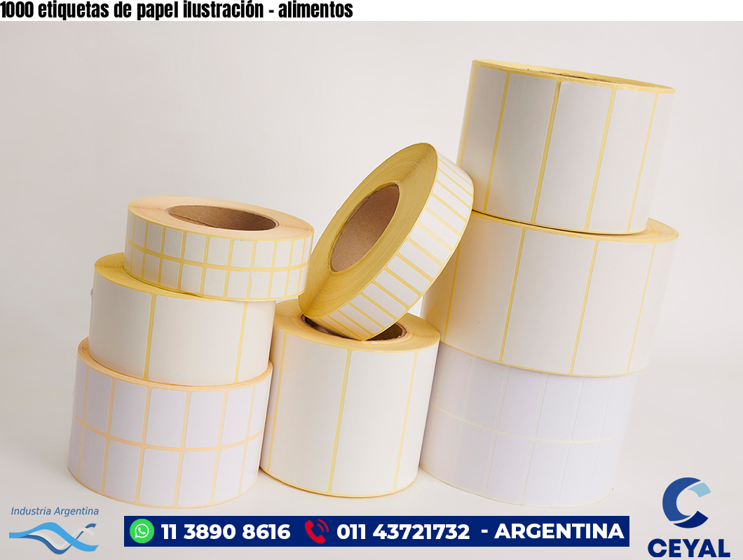 1000 etiquetas de papel ilustración – alimentos
