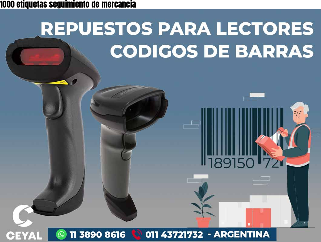 1000 etiquetas seguimiento de mercancia