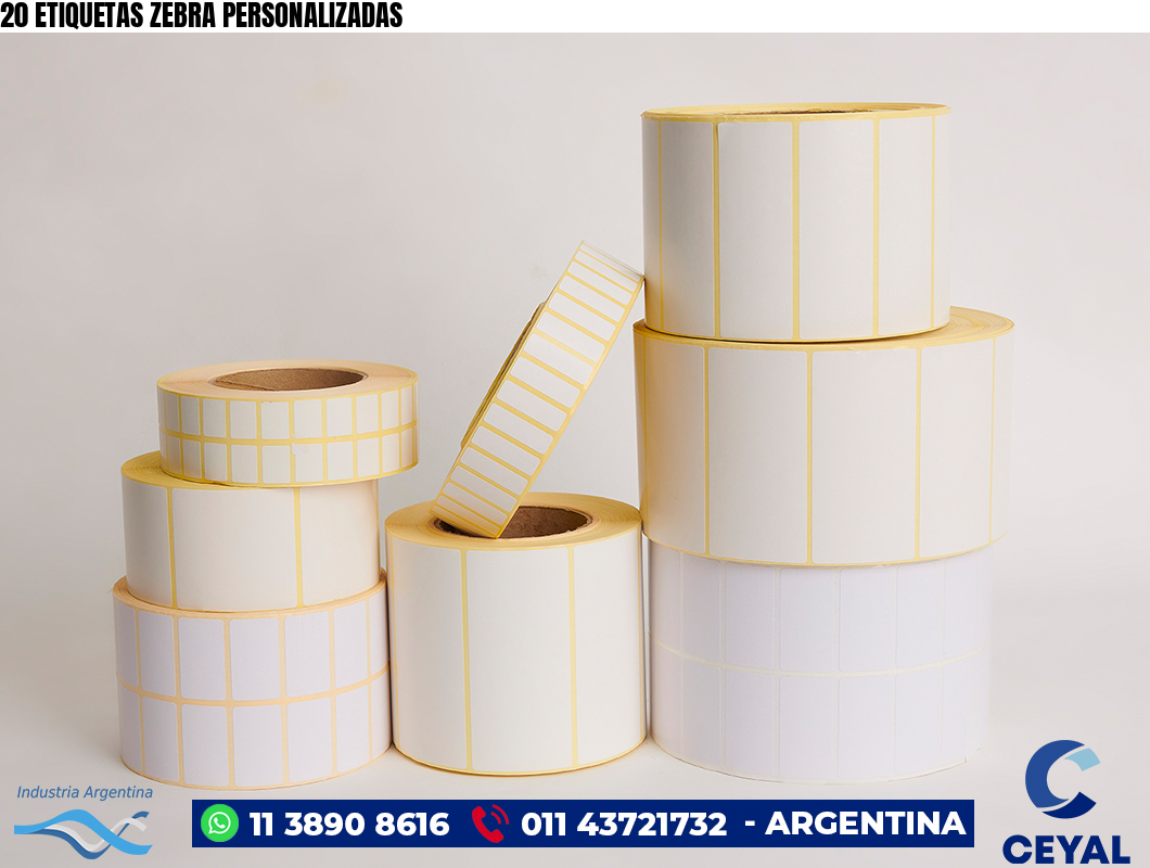 20 ETIQUETAS ZEBRA PERSONALIZADAS