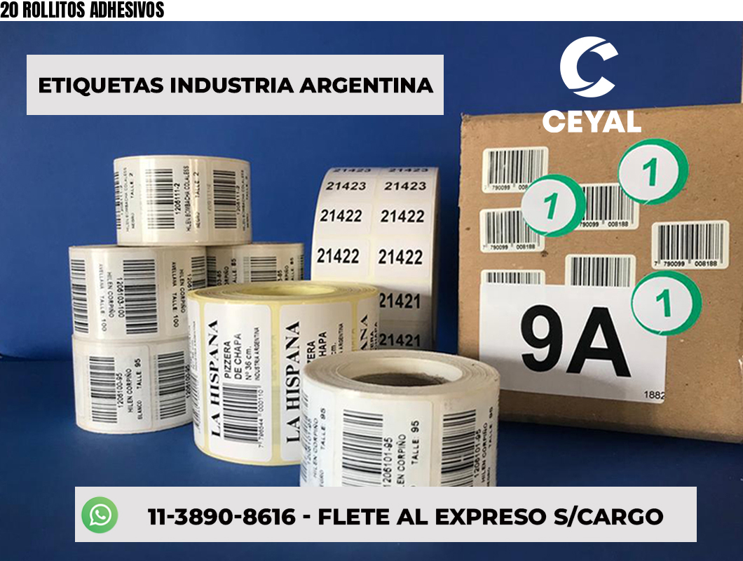 20 ROLLITOS ADHESIVOS
