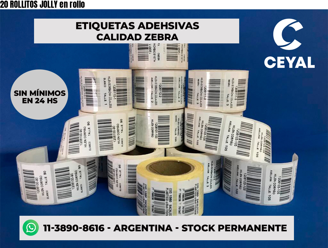 20 ROLLITOS JOLLY en rollo