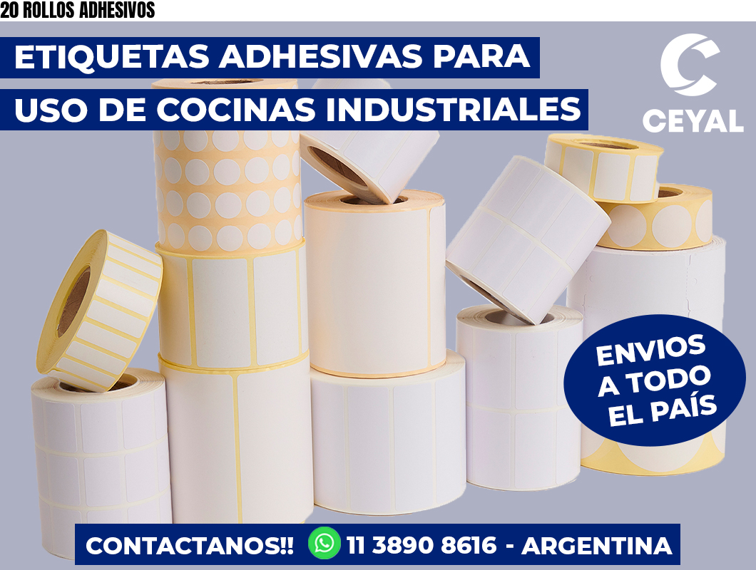 20 ROLLOS ADHESIVOS