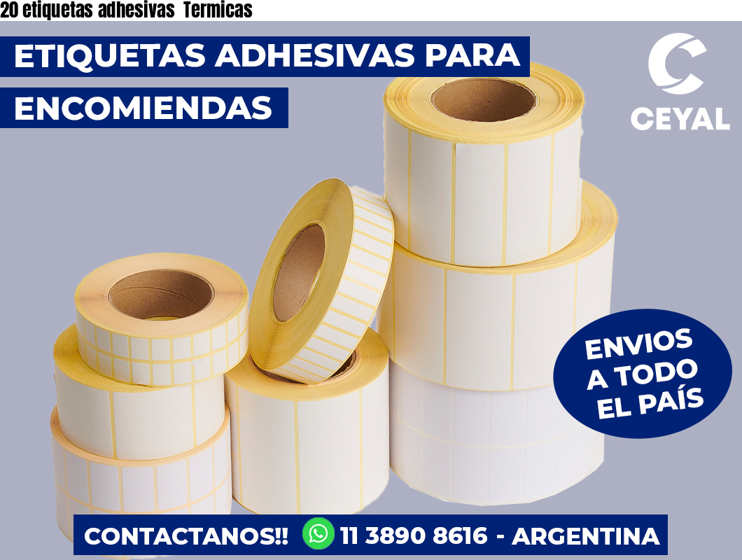20 etiquetas adhesivas  Termicas