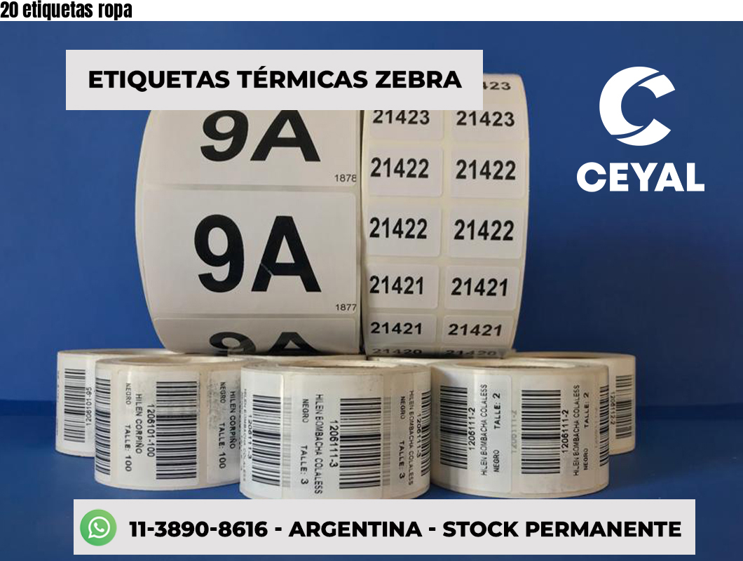 20 etiquetas ropa