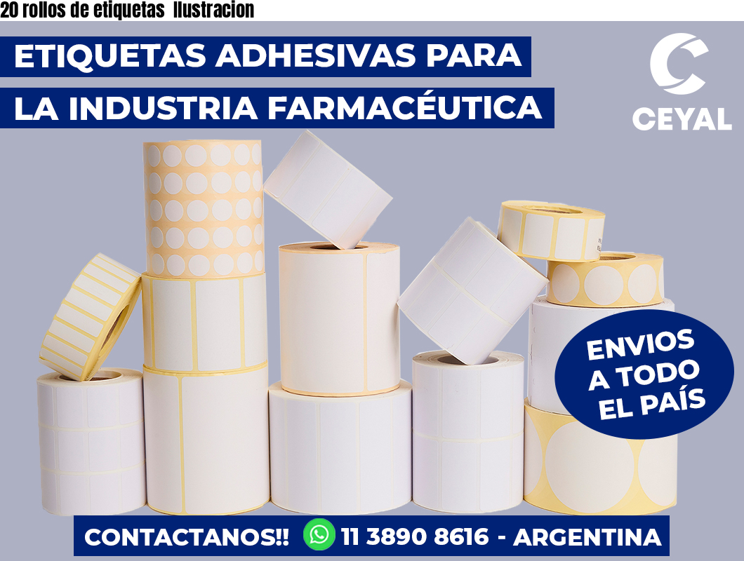 20 rollos de etiquetas  Ilustracion