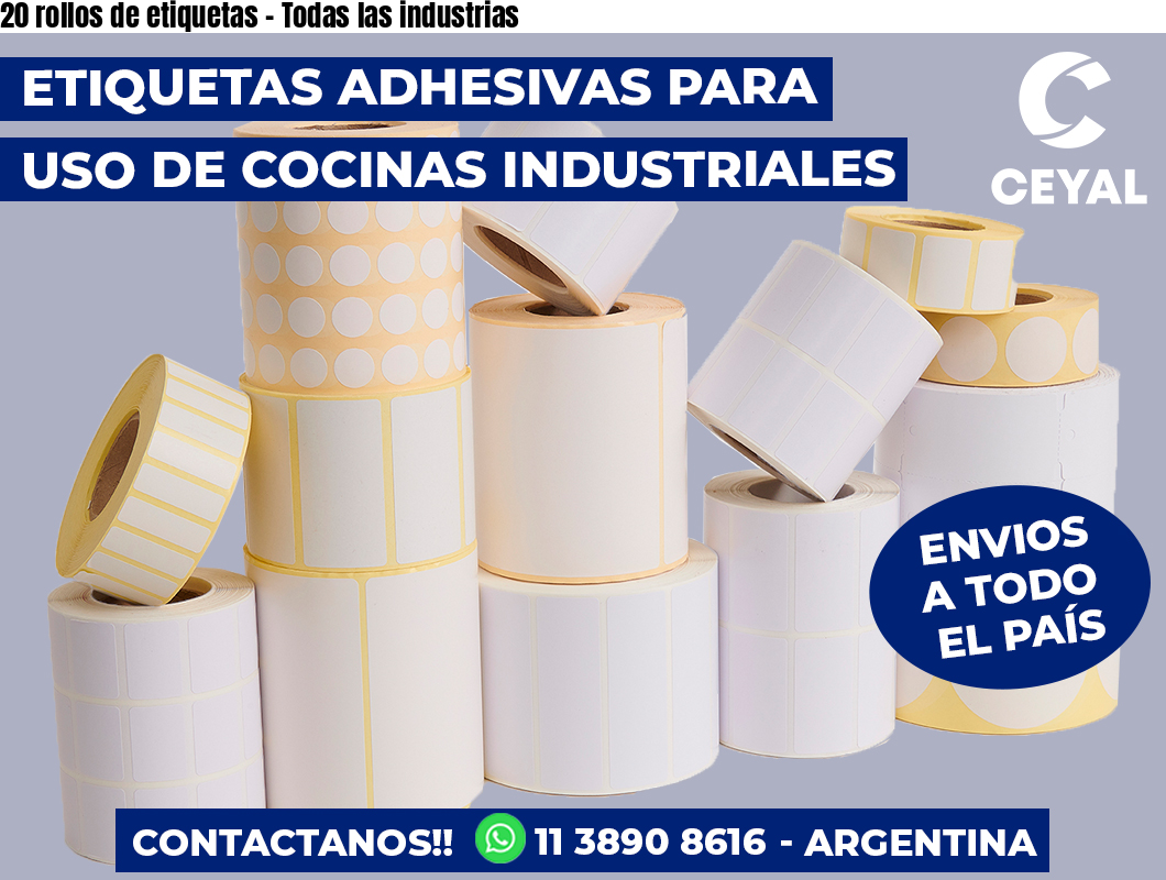 20 rollos de etiquetas - Todas las industrias