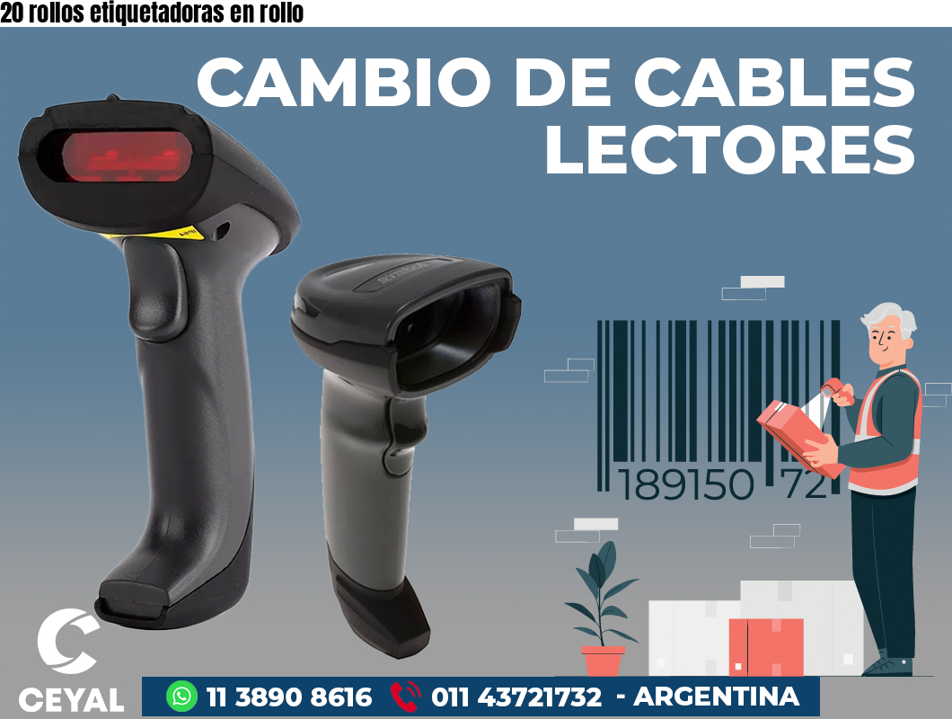 20 rollos etiquetadoras en rollo