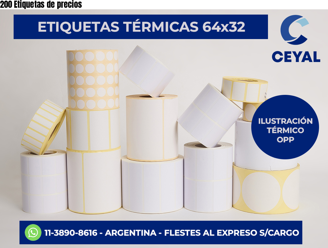 200 Etiquetas de precios