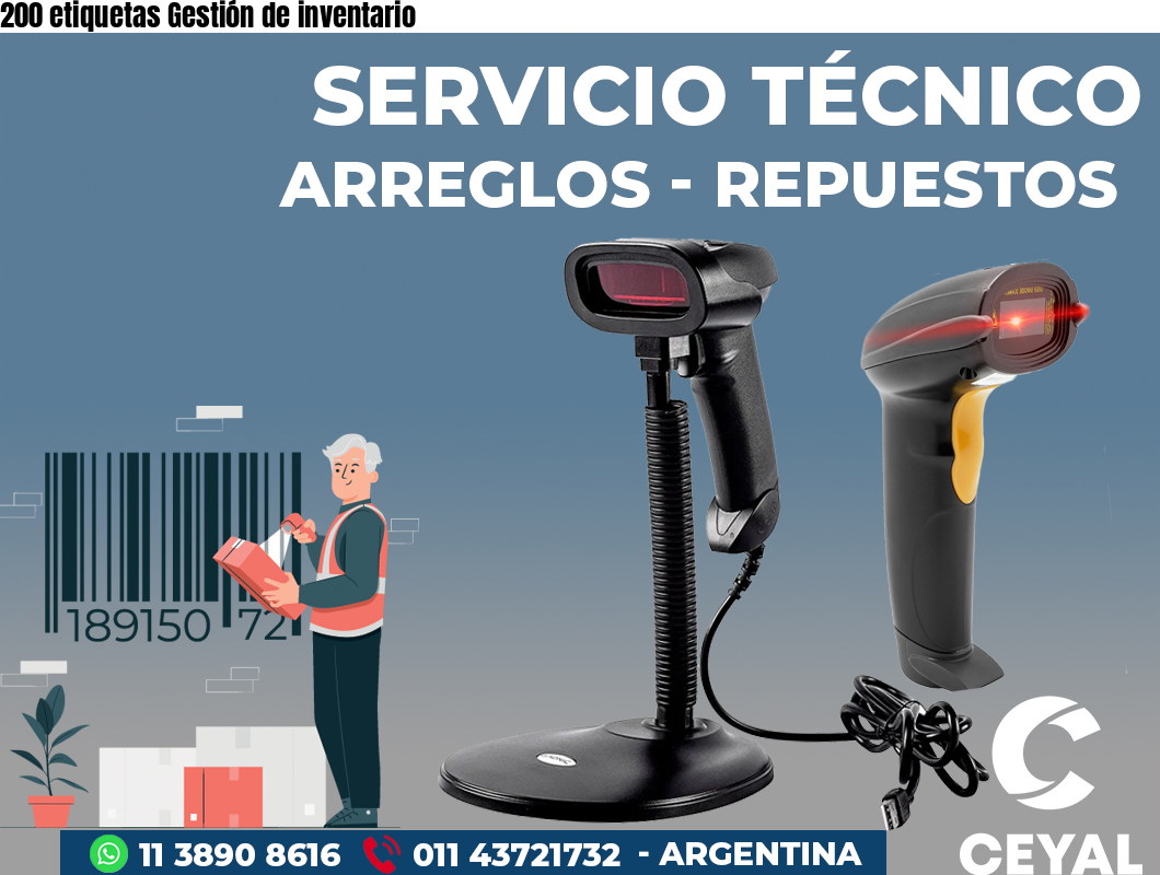200 etiquetas Gestión de inventario