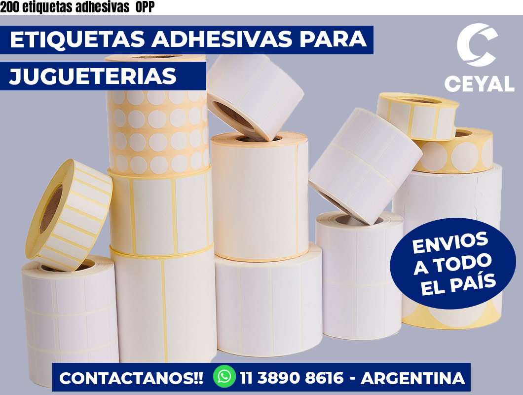 200 etiquetas adhesivas OPP