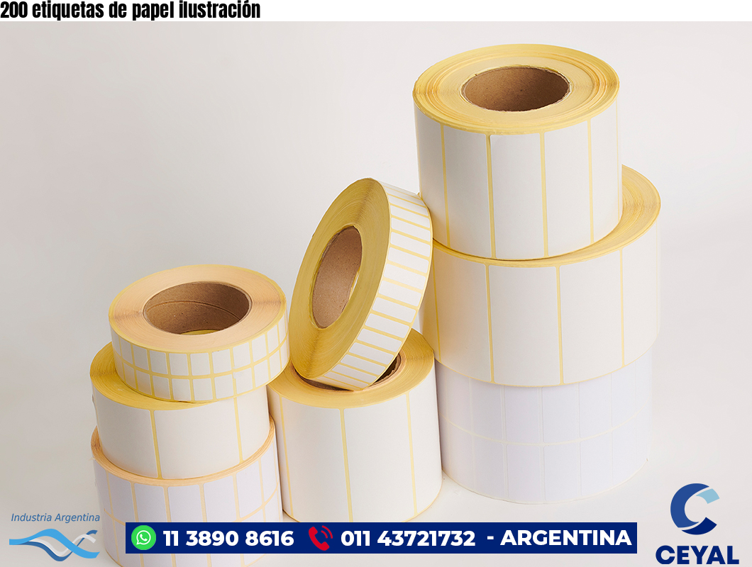 200 etiquetas de papel ilustración