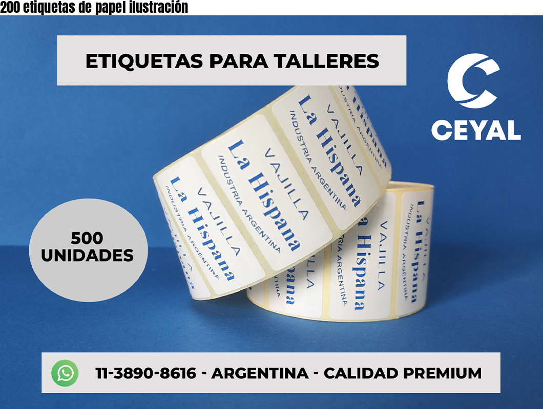 200 etiquetas de papel ilustración