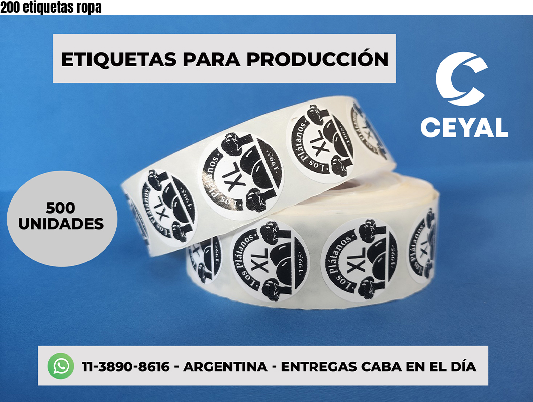 200 etiquetas ropa