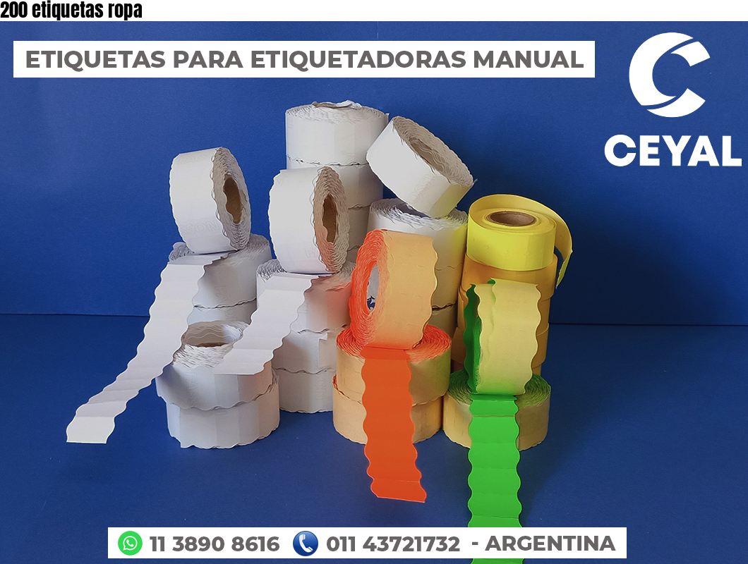 200 etiquetas ropa