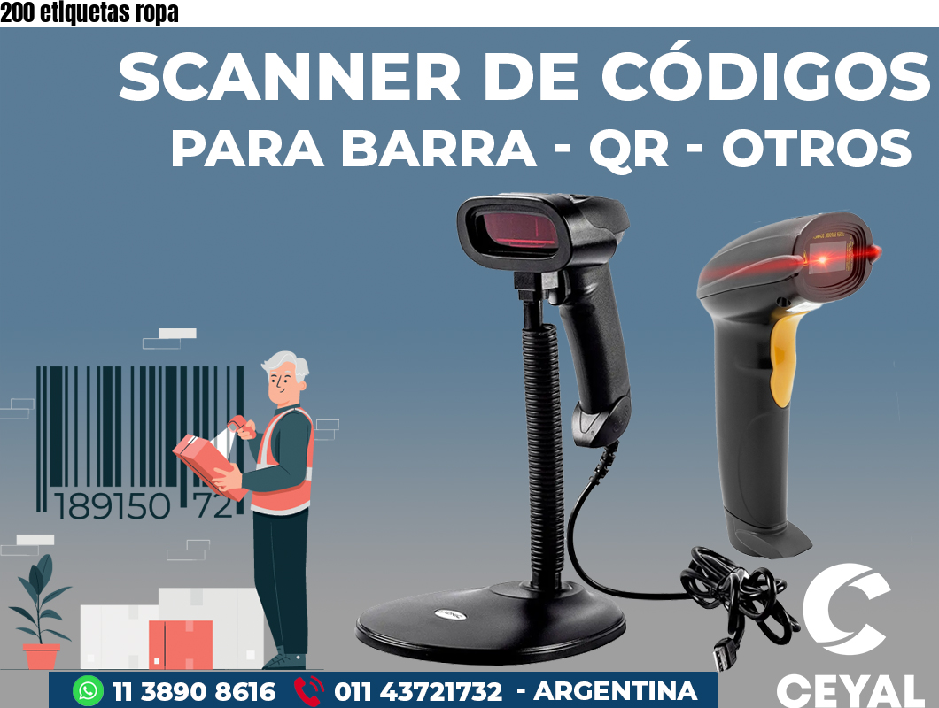 200 etiquetas ropa