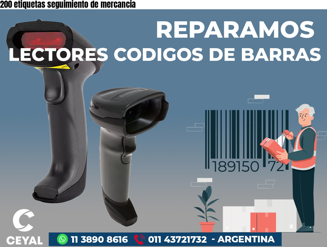 200 etiquetas seguimiento de mercancia