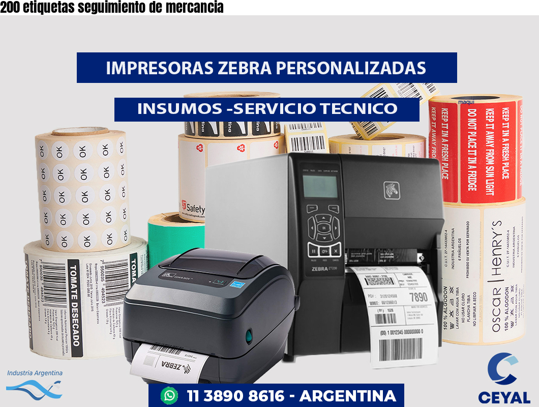 200 etiquetas seguimiento de mercancia