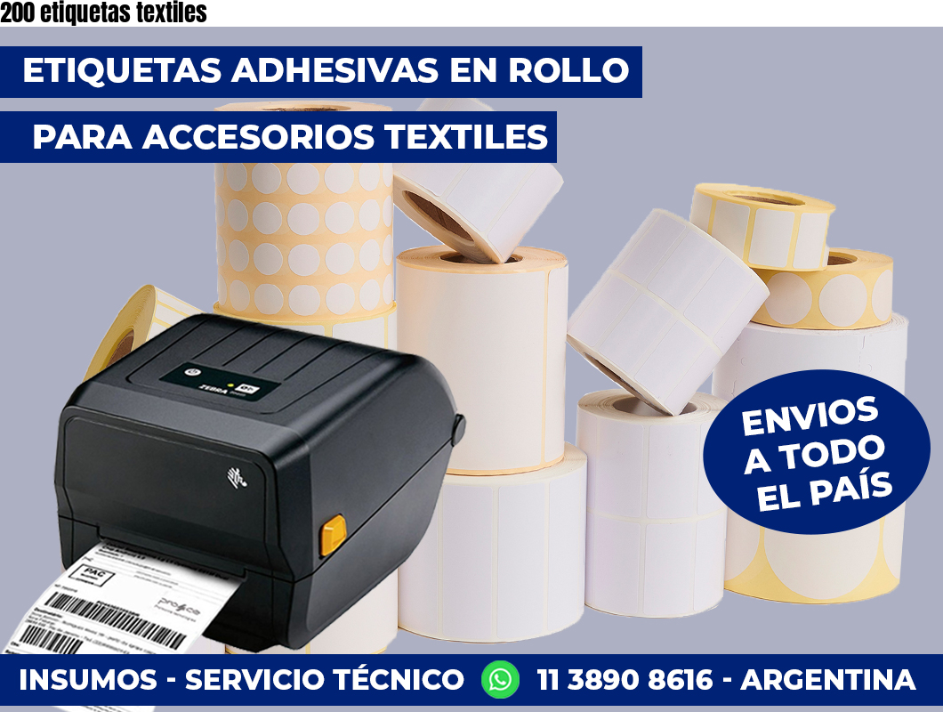 200 etiquetas textiles