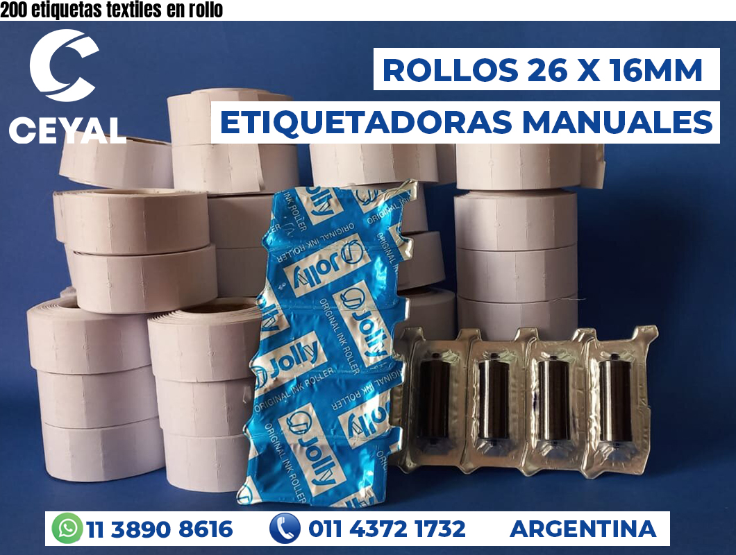 200 etiquetas textiles en rollo