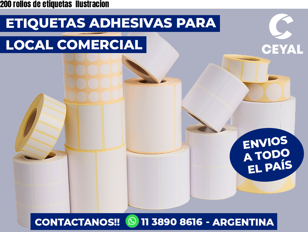 200 rollos de etiquetas  Ilustracion