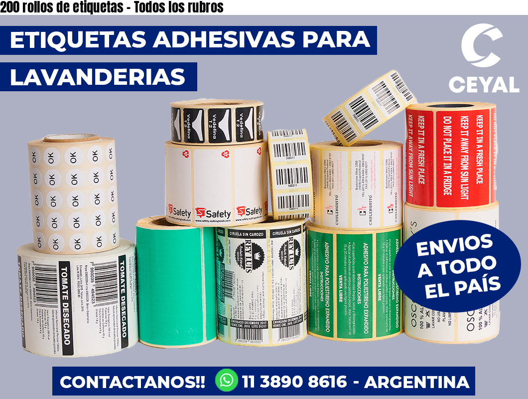 200 rollos de etiquetas - Todos los rubros