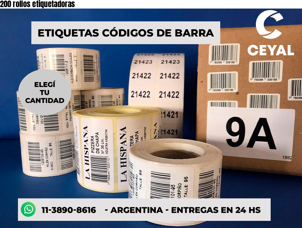 200 rollos etiquetadoras