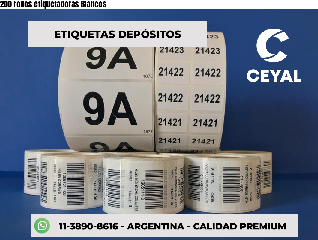 200 rollos etiquetadoras Blancos
