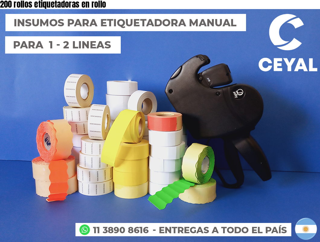 200 rollos etiquetadoras en rollo