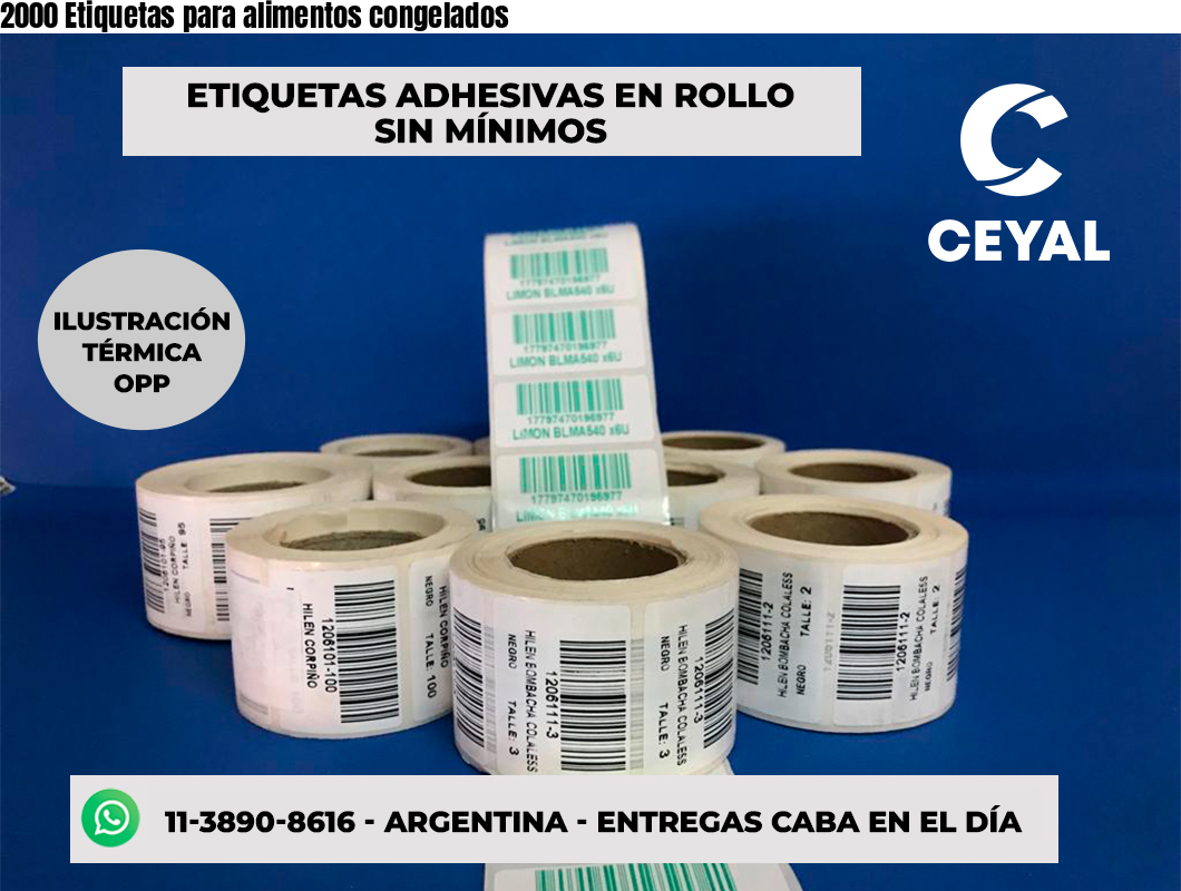 2000 Etiquetas para alimentos congelados