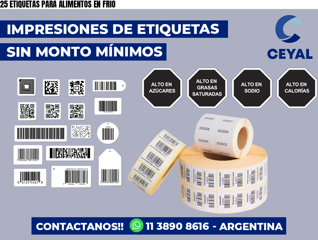 25 ETIQUETAS PARA ALIMENTOS EN FRIO