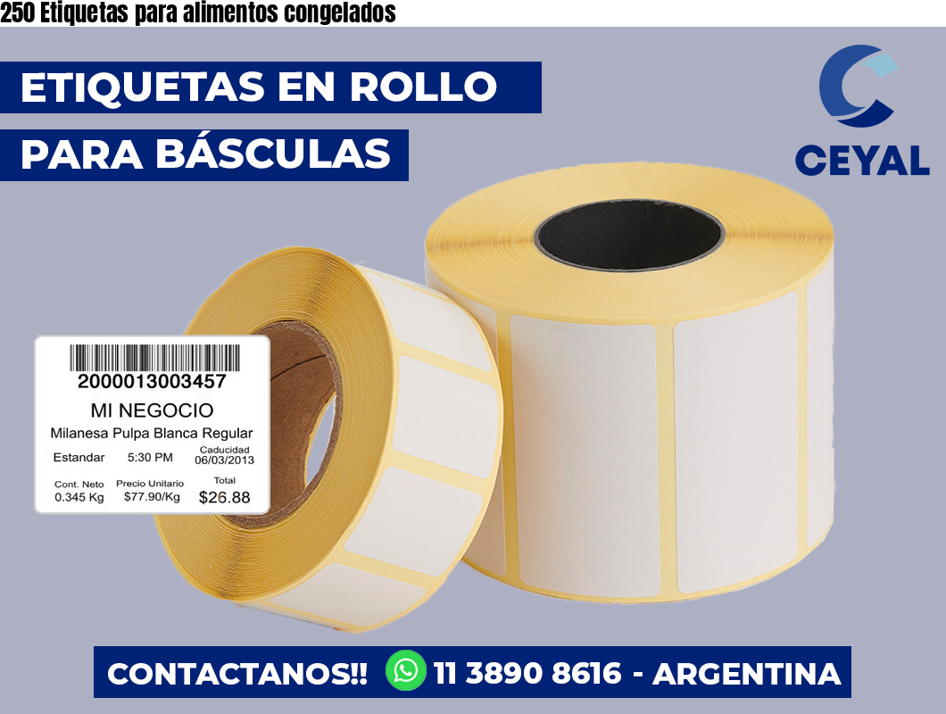250 Etiquetas para alimentos congelados