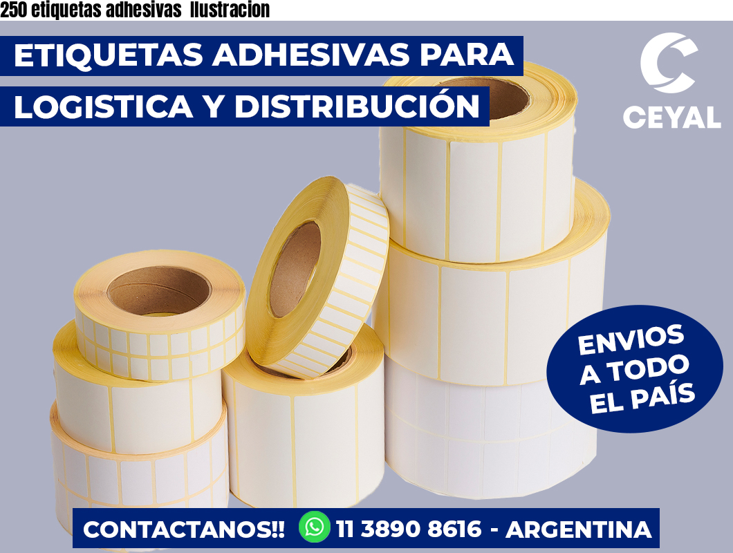 250 etiquetas adhesivas  Ilustracion