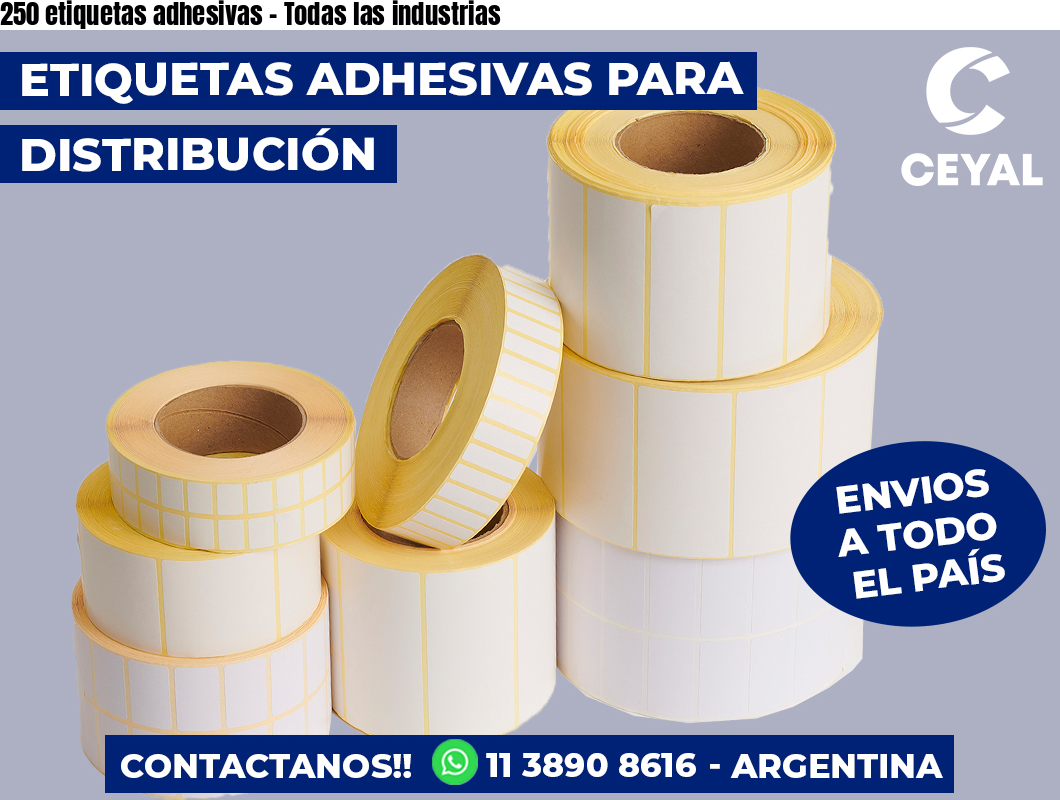 250 etiquetas adhesivas - Todas las industrias