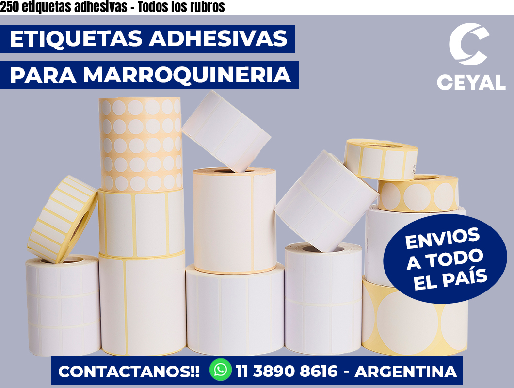 250 etiquetas adhesivas - Todos los rubros