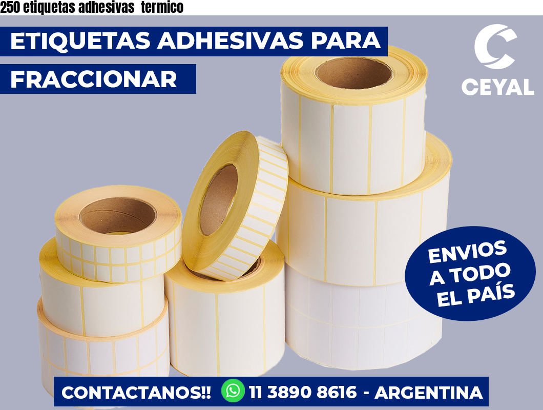 250 etiquetas adhesivas  termico