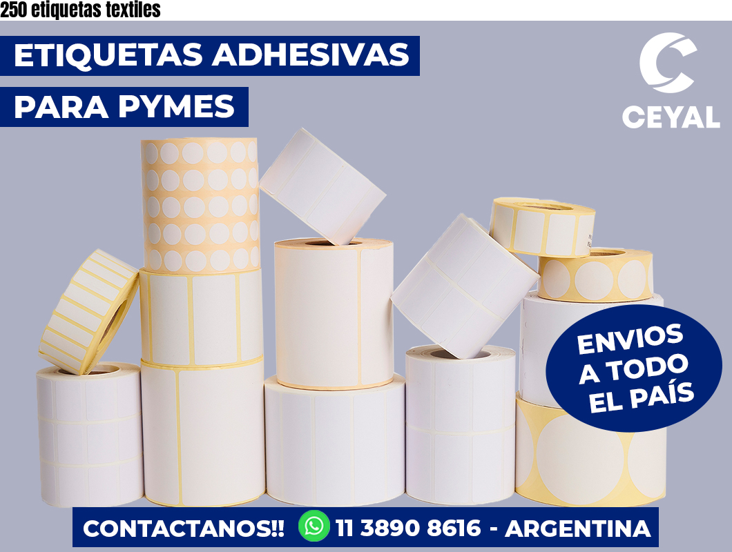 250 etiquetas textiles